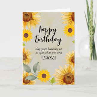 Sunflower Floral Birthday Card