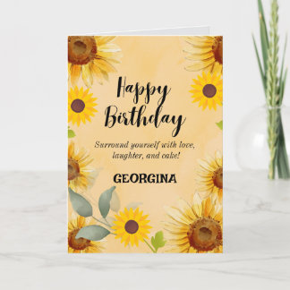 Sunflower Floral Birthday Card