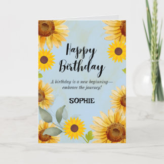 Sunflower Floral Birthday Card