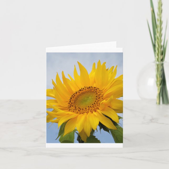Sunflower Floral Blank Note Card (Front)