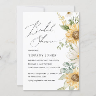 Sunflower Floral Bridal Shower Invitation