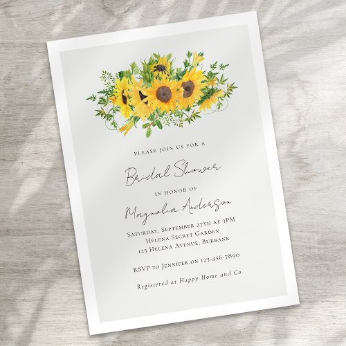 Sunflower Floral Bridal Shower Invitation