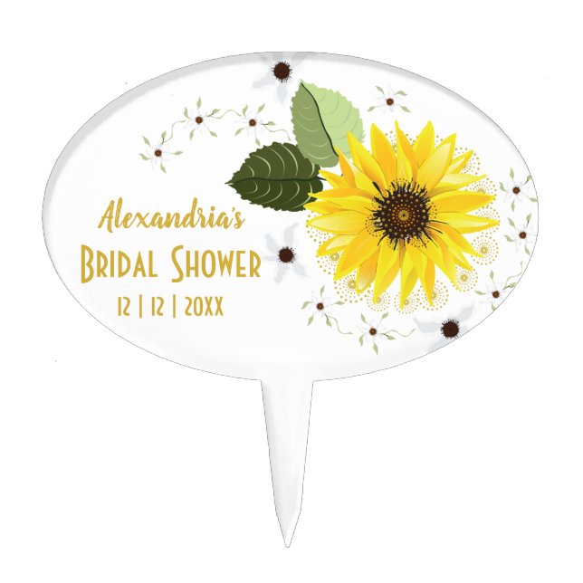 Sunflower Floral Cake Topper (Front)