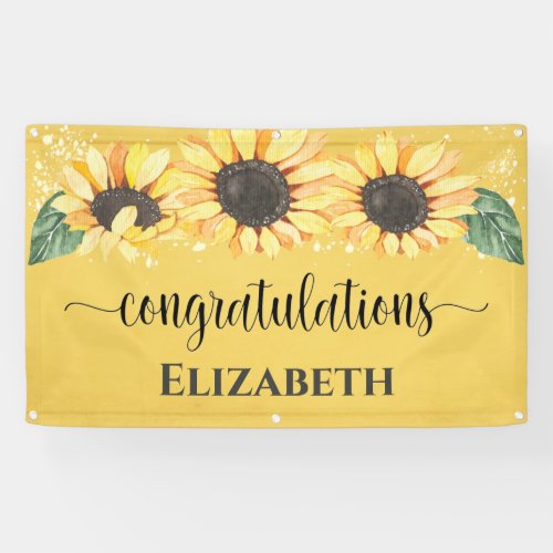 Sunflower Floral Congratulations Retirement Banner