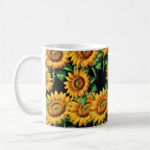Sunflower Floral Cottagecore Pattern Coffee Mug