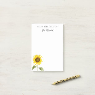 Sunflower Floral Custom Add your Own Name Women Post-it Notes