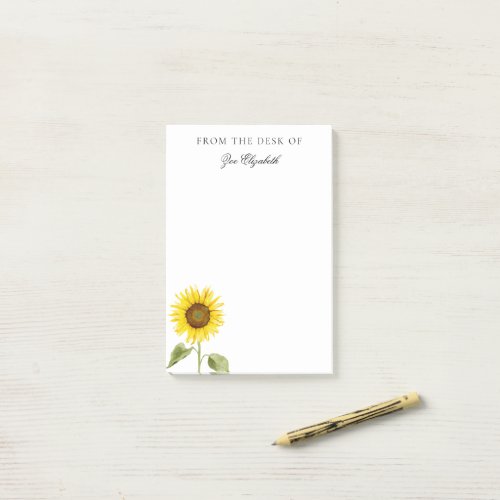Sunflower Floral Custom Add your Own Name Women  Post_it Notes