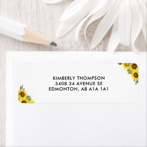 Sunflower Floral Custom Modern Graduation Label