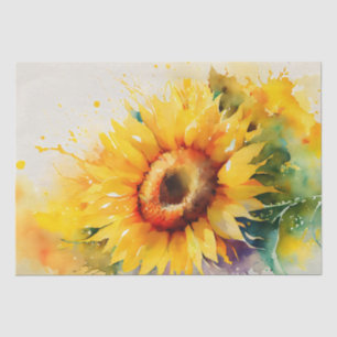 Sunflower Floral Decoupage Watercolor Tissue Paper