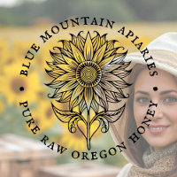 Sunflower Floral Design Beekeeper Apiary Logo 