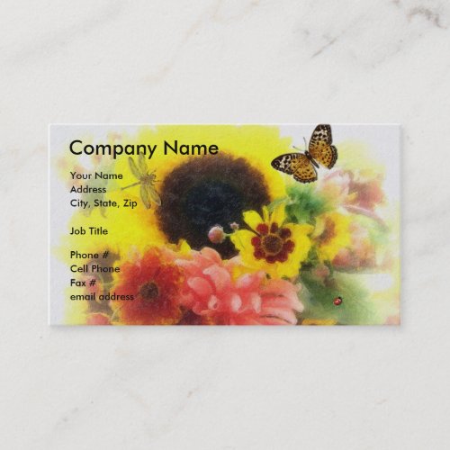 Sunflower Floral Design Business Cards