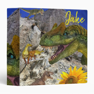 Sunflower Floral Dinosaur Avery Binder