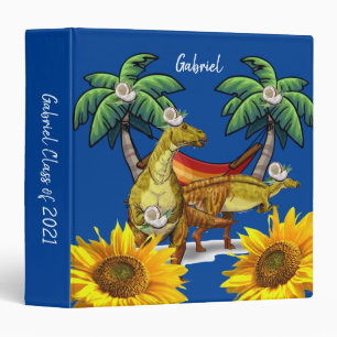 Sunflower Floral Dinosaur Class 2021 Avery Binder