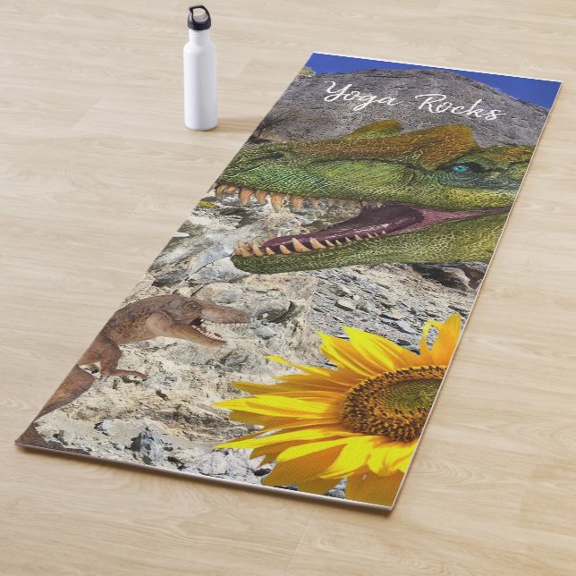 Sunflower Floral Dinosaur Yoga Mat (In Situ)