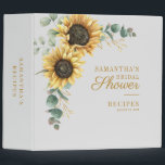 Sunflower Floral Eucalyptus Bridal Shower Recipes 3 Ring Binder<br><div class="desc">Elegant Watercolor Sunflower Eucalyptus Bridal Shower Recipe 3 ring binder. Our floral binder will be perfect for both personal use and for special events like weddings,  bridal or wedding showers,  and baby showers.</div>