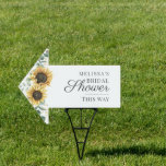 Sunflower Floral Eucalyptus Script Bridal Shower Sign<br><div class="desc">Sunflower Eucalyptus Script Bridal Shower Sign with this cute template featuring beautiful rustic floral bouquet with modern simple typography. 

TIP: Matching wedding suite cards like RSVP,   wedding programs,  banners,  tapestry,  gift tags,  signs,  and other wedding keepsakes and goodies are available in the collection below featuring this design.</div>