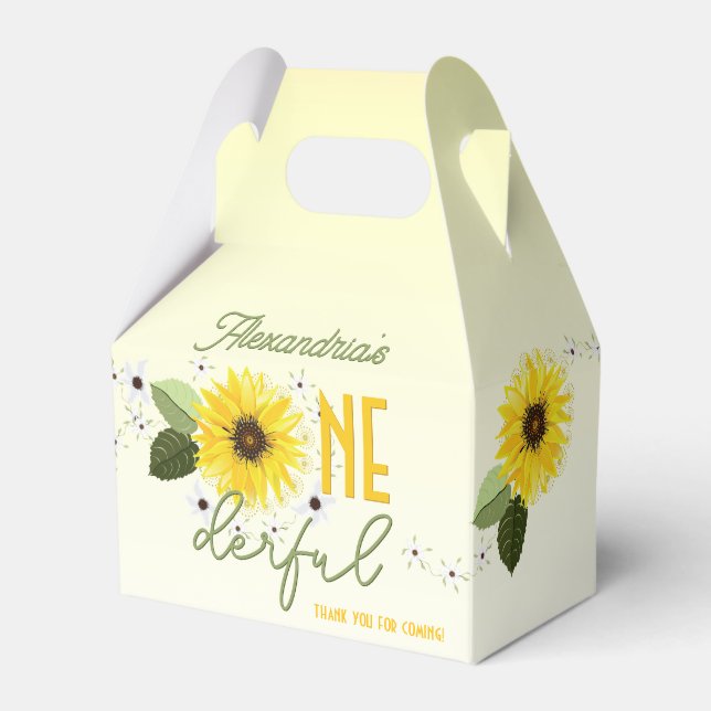 Sunflower Floral Favor Boxes (Front Side)