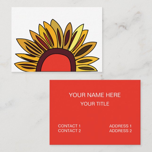 Sunflower Floral Florist Business Card (Front/Back)