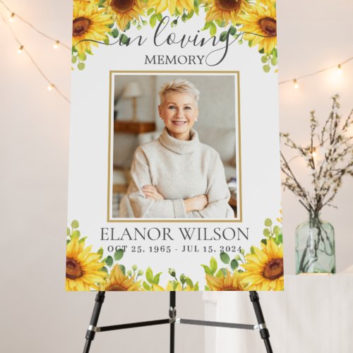 Sunflower Floral Funeral Memorial Picture Photo