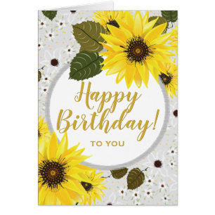 Sunflower Floral Garden Birthday Cards