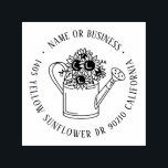 Sunflower Floral Garden Custom Name Return Address Self-inking Stamp<br><div class="desc">Personalized rubber stamp for your holiday mailing return address, small business professional logo and custom info. Vintage and classic design to add some personal touch to your mail and package. Customize the text with your name or business name, address and contact information. Use the Design Tool to further edit the...</div>