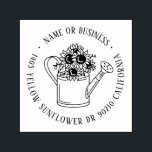 Sunflower Floral Garden Custom Name Return Address Self-inking Stamp<br><div class="desc">Personalized rubber stamp for your holiday mailing return address, small business professional logo and custom info. Vintage and classic design to add some personal touch to your mail and package. Customize the text with your name or business name, address and contact information. Use the Design Tool to further edit the...</div>