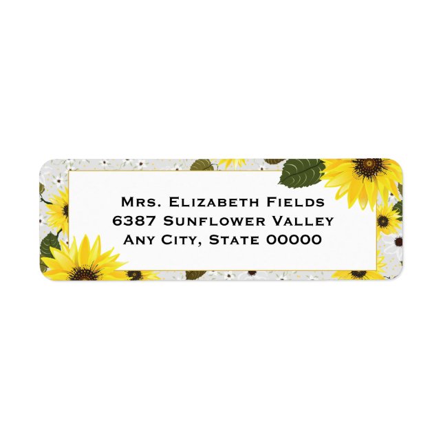 Sunflower Floral Garden Label (Front)