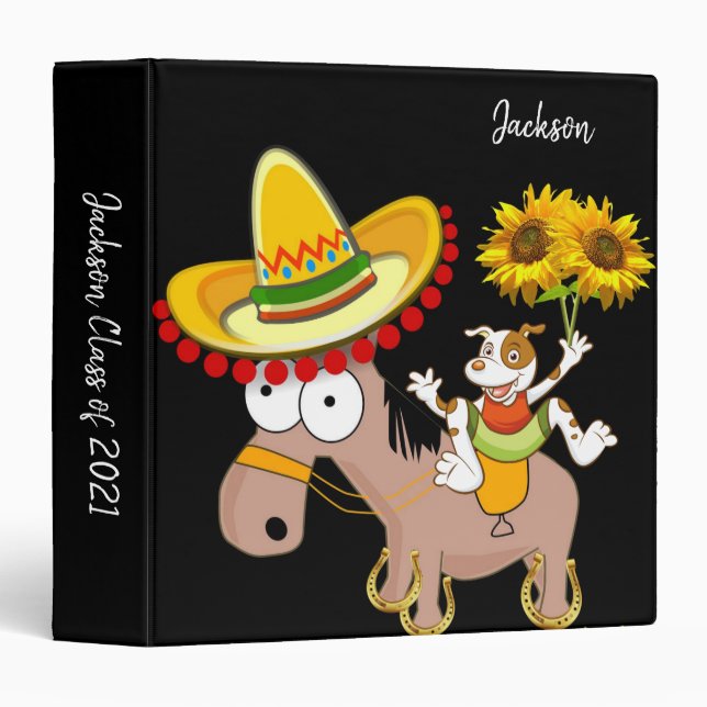 Sunflower Floral Horse Class 2021 Avery Binder (Front/Spine)