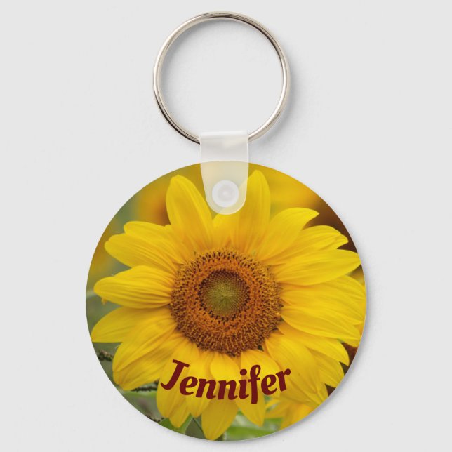 Sunflower Floral Keychain (Front)