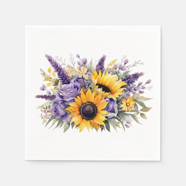 Sunflower Floral Napkins (Front)