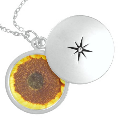 Sunflower Floral Nature Flower Sterling Silver Necklace