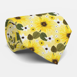 Sunflower Floral Neck Tie
