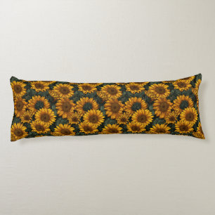 Sunflower Floral Nursery Decor Luxury Wedge Body Pillow