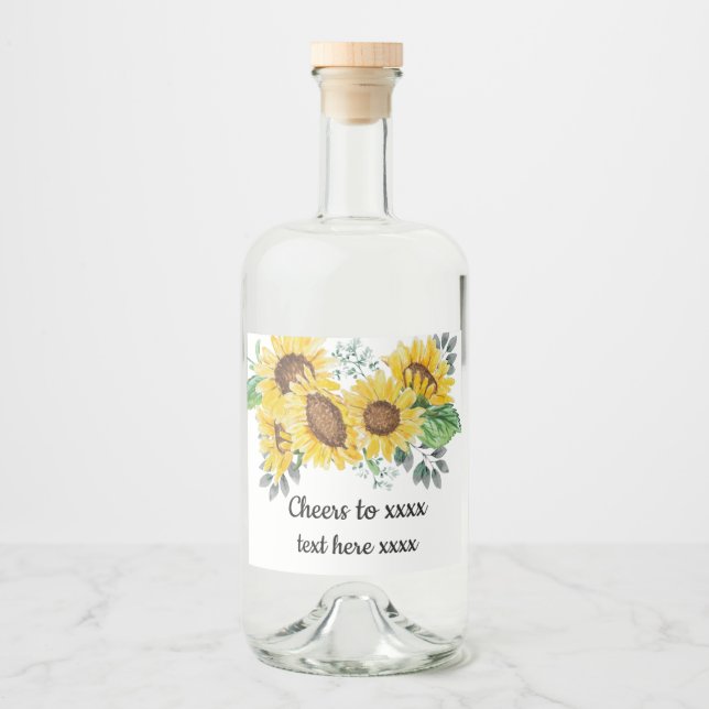 sunflower, floral party label (Front)