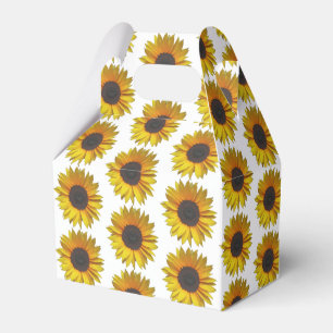 Sunflower Floral Pattern Favor Boxes