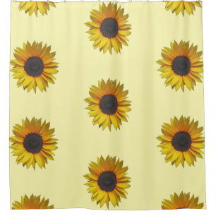 Sunflower Floral Pattern Shower Curtain