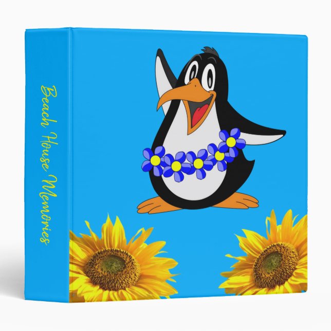 Sunflower Floral Penguin   Avery Binder (Front/Spine)