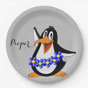 Sunflower Floral Penguin Paper Plates