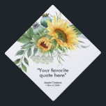 Sunflower Floral personalized Graduation Cap Topper<br><div class="desc">Customize this graduation topper with the text of your choice. Select "Click to customize further" to move,  scale or even add objects to your creation!</div>