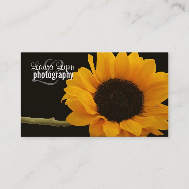 Sunflower Floral Photographer Business Card (Front)