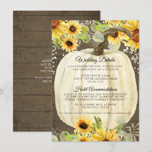 Sunflower Floral Pumpkin Twinkle Lights Details  Enclosure Card
