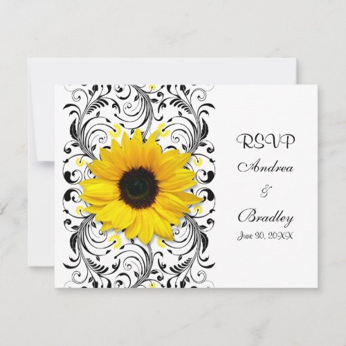Sunflower Floral Response Card