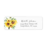 Sunflower Floral Return Address Label