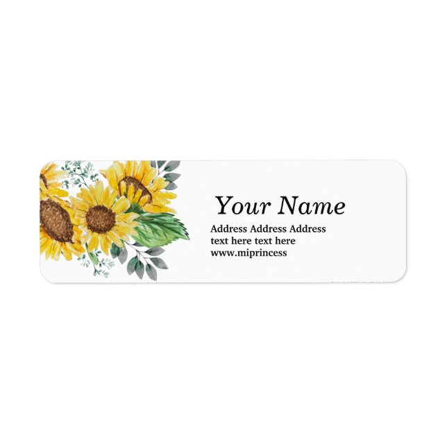 sunflower, floral, return address sticker (Front)