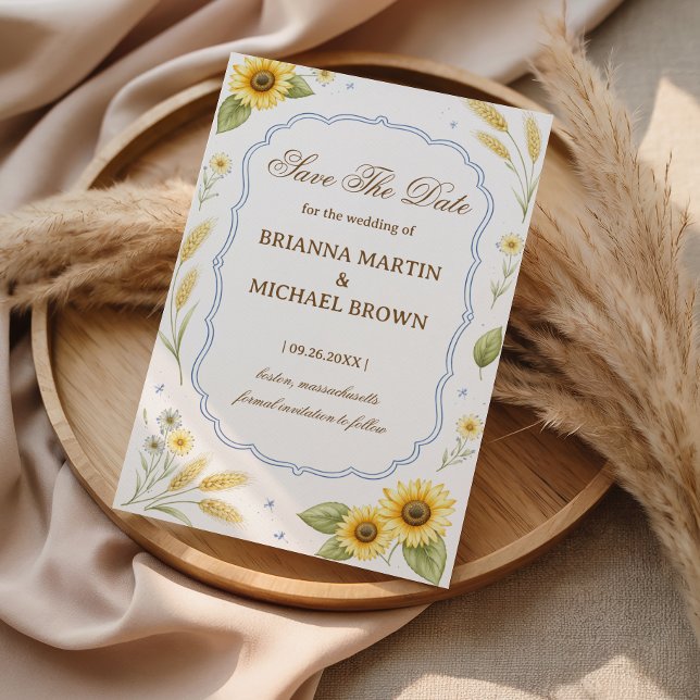 Sunflower Floral Rustic Announcement Wedding (Creator Uploaded)