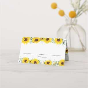 Sunflower Floral Shower Guest Name Place Card