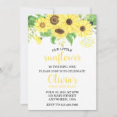 Sunflower Floral Summer First Birthday  Invitation (Front)