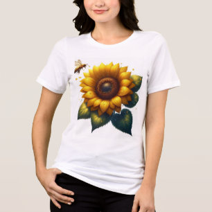 Sunflower Floral Summer  Tri-Blend Shirt