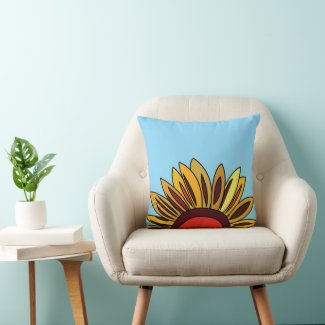 Sunflower Floral Throw Pillow