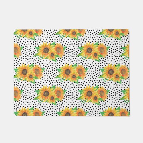 Sunflower Floral Wall Decals Doormat
